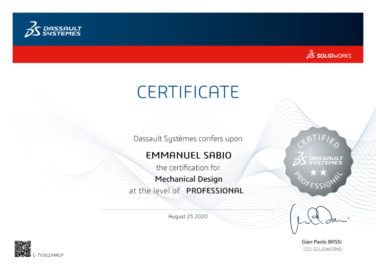 my solidworks certification